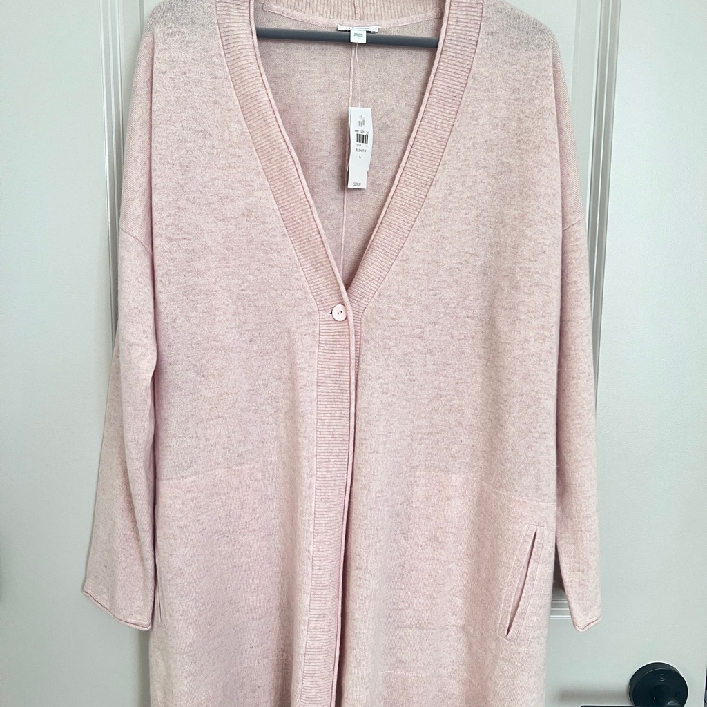 Women's Pink Cashmere Cardigan Sweater
